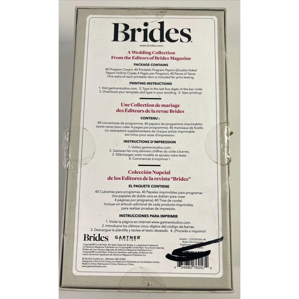 Wedding Program Kit - Print Your Own - Brand NEW - 40 Qty in Box